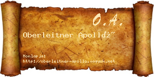 Oberleitner Apolló névjegykártya